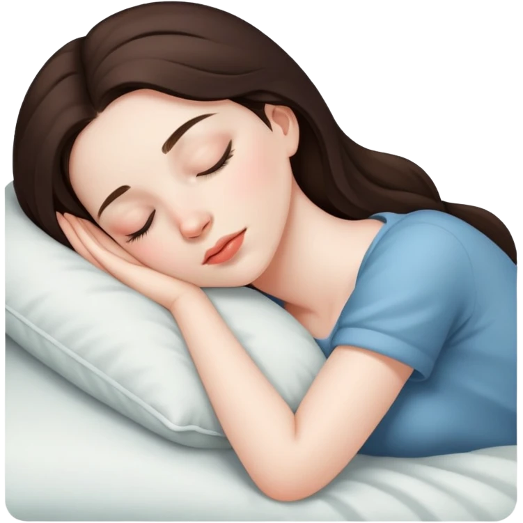 Brunette girl sleeping emoji