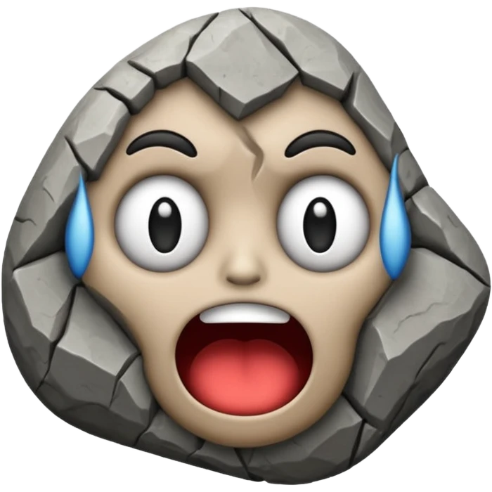 mix these two emojis keeping the rock shape🗿😱 emoji