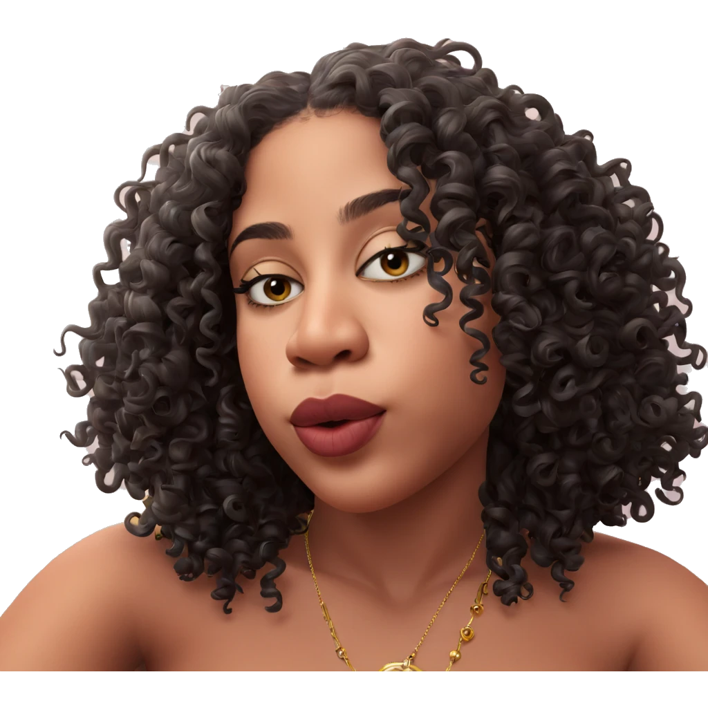 girl with jewelry and curls emoji