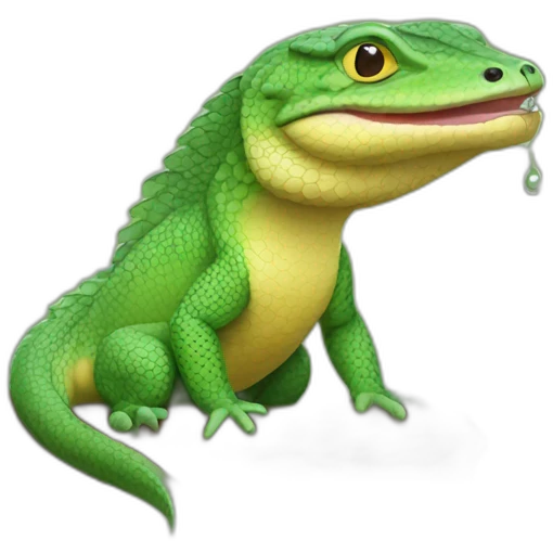 Cute water monitor lizard emoji