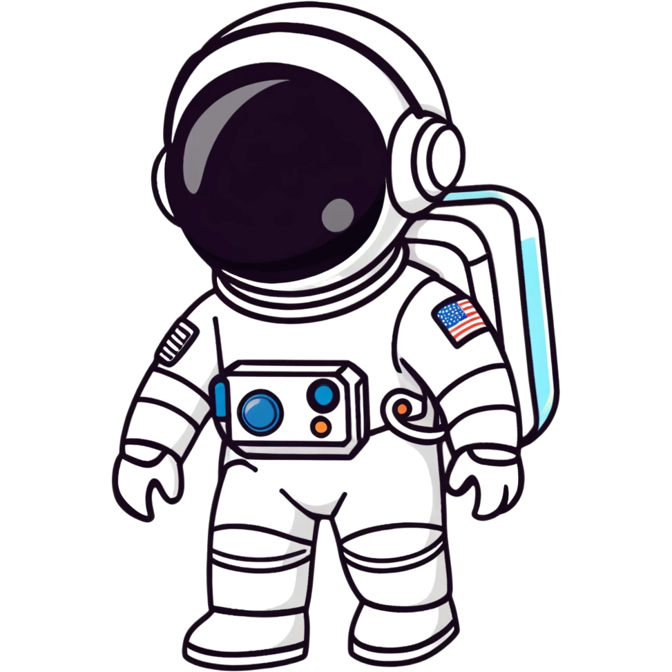 kid astronaut in white spacesuit with helmet emoji