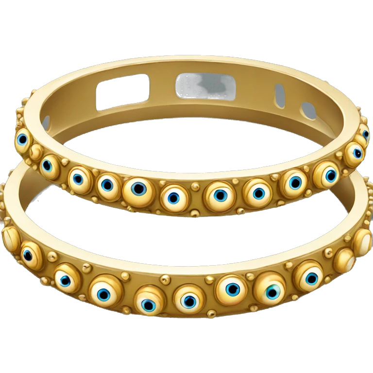 very thin gold bangle ring studded with eyeballs emoji