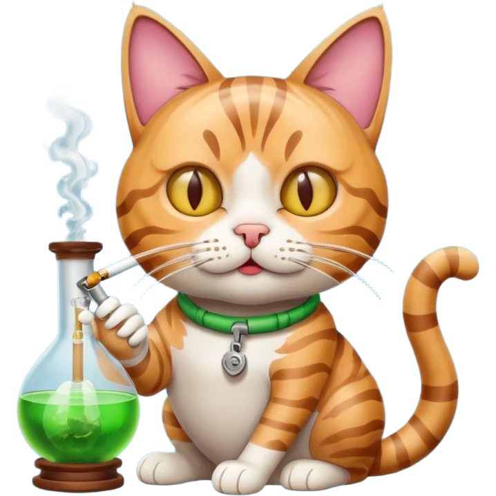 Cat with a bong emoji
