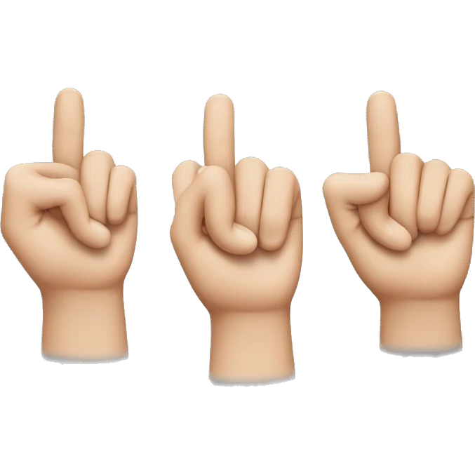 thumb finger bent, pointing finger split from other 3 fingers emoji