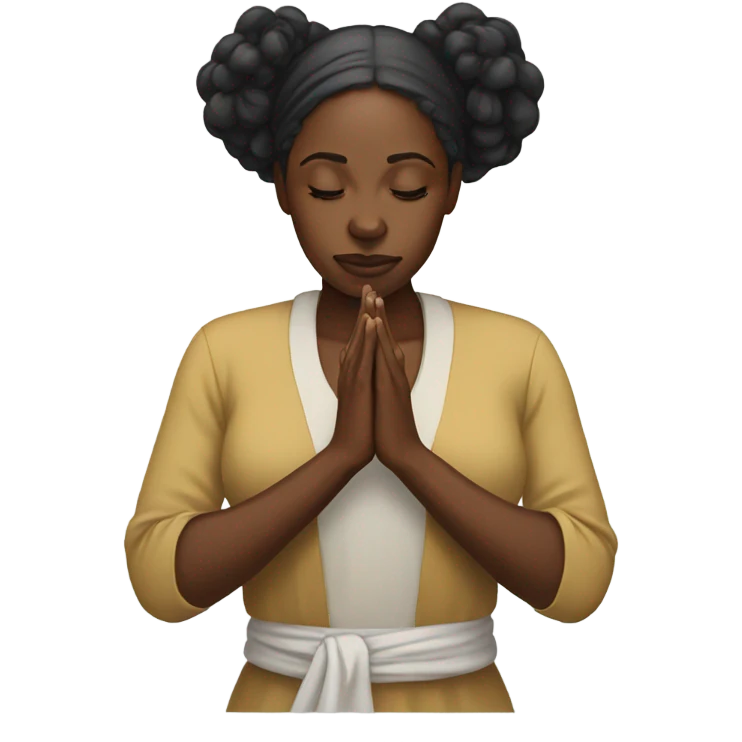 Black woman praying emoji
