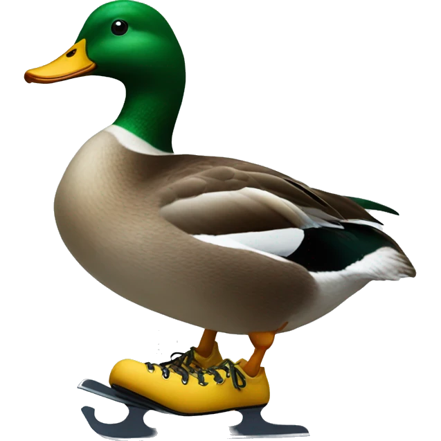 Duck with ice skates on  emoji