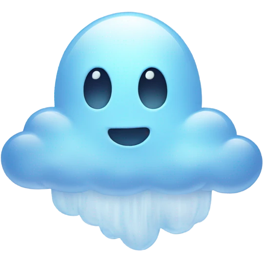 transparent ghost shaped cloud, ethereal emoji