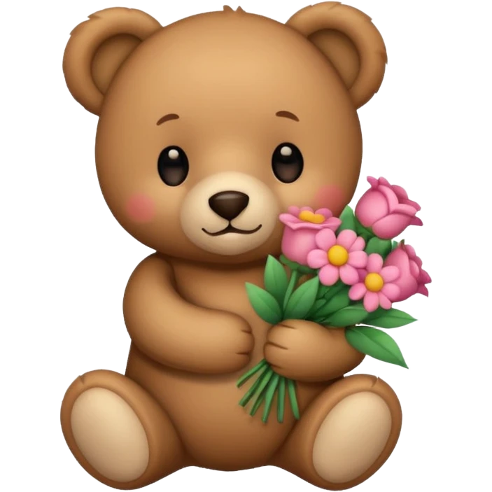 Teddy bear with boquet emoji