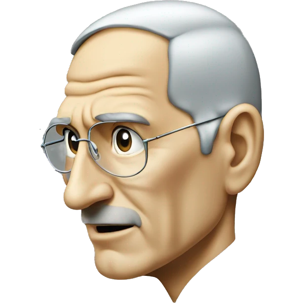 Steve Jobs watching brain rot emoji