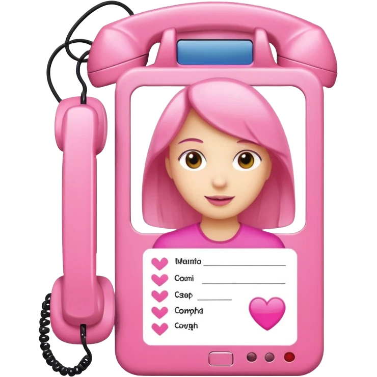 Pink phone Id card
 emoji