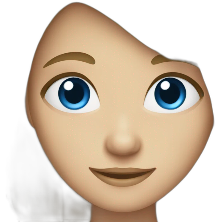 female smiling with blue eyes emoji