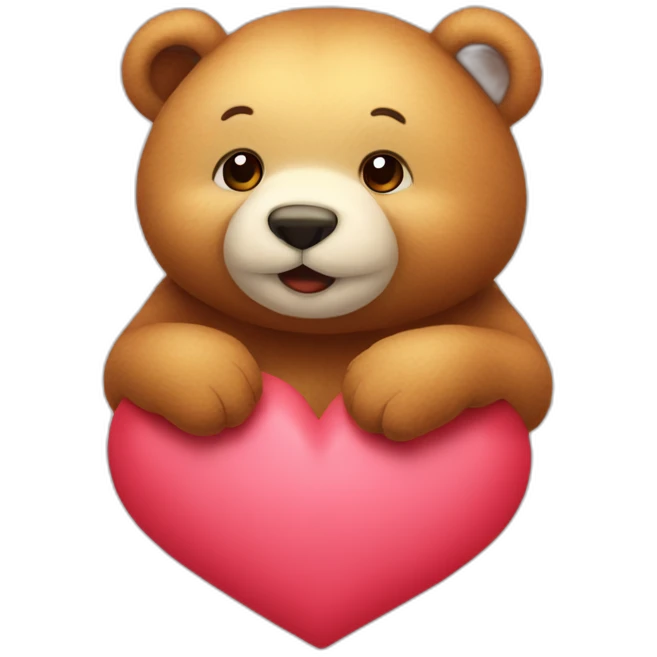 ourson avec cœur emoji