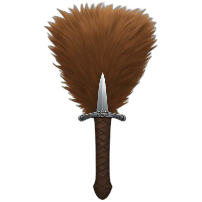 sword covered in brown fur emoji