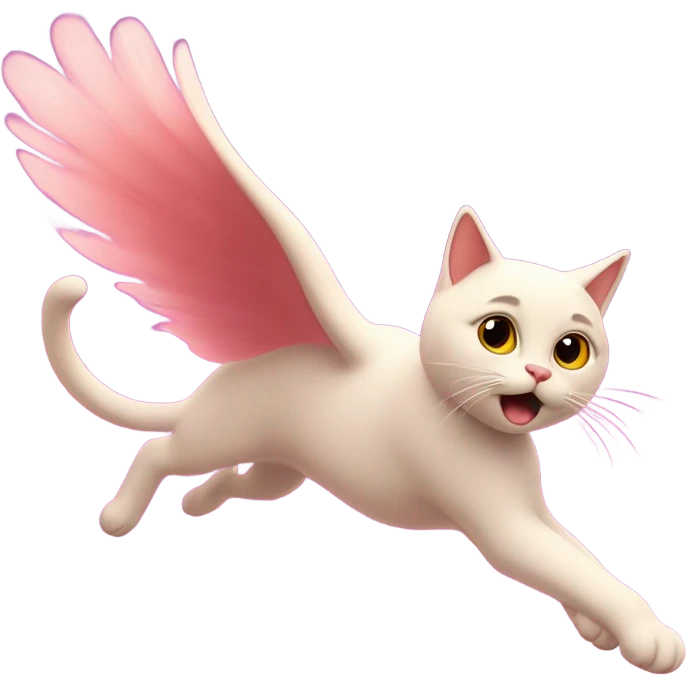 Cat flying in pink sky emoji