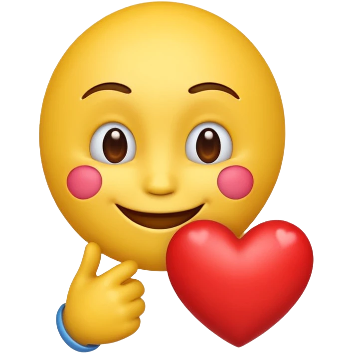 yellow emoji face holding a heart and hes so happy emoji