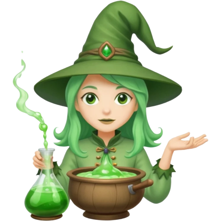 green witch cooking potion emoji