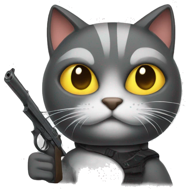 Cat with gun emoji