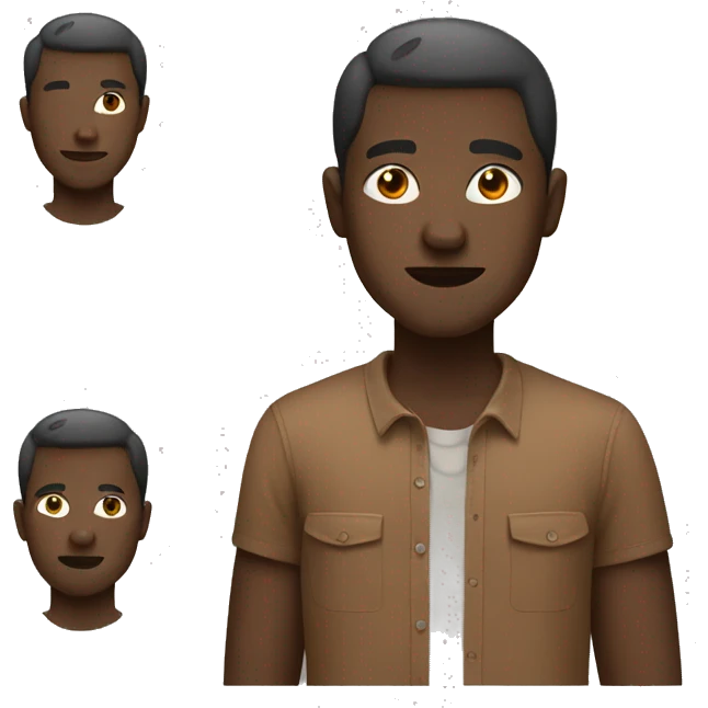 black man in brown shirt with holes emoji