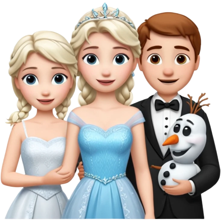 Elsa, Anna and Olaf getting married emoji