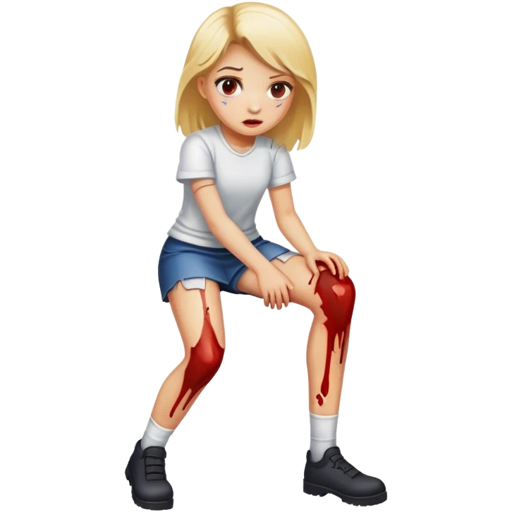 Blonde girl with bloody knee emoji
