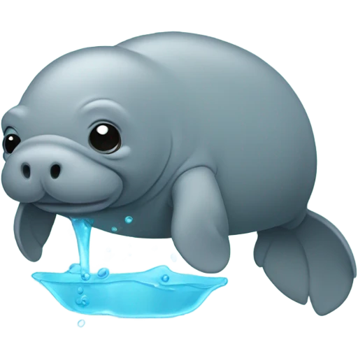 Manatee going pee emoji