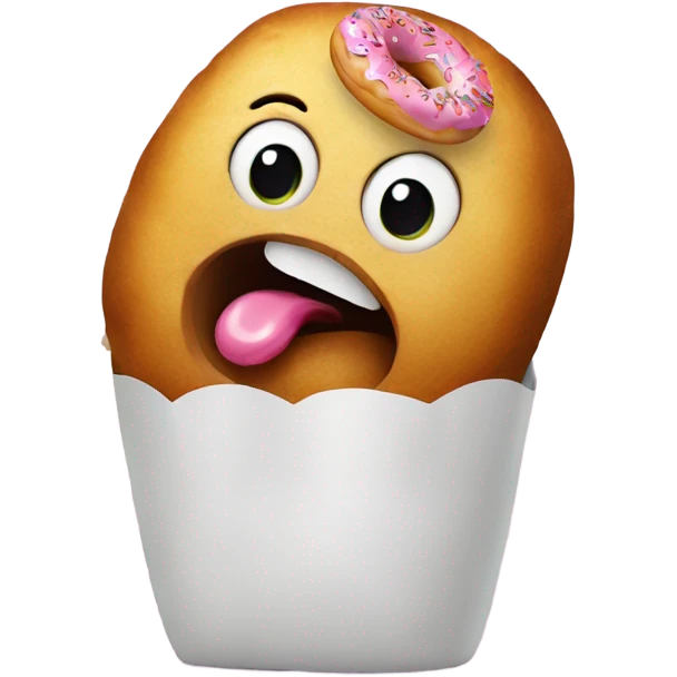 potato eating donuts emoji