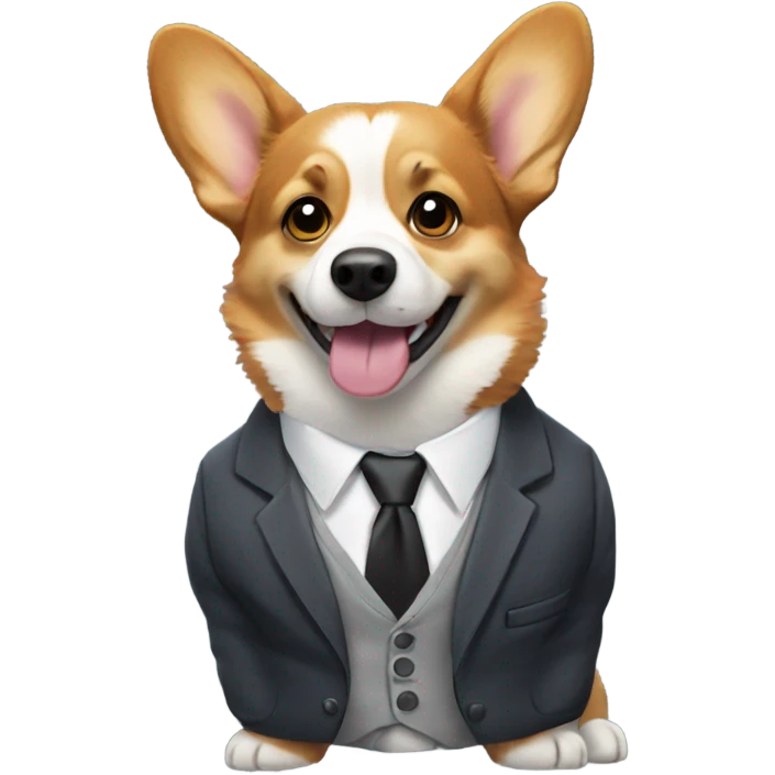 Corgi wearing a suit jacket emoji