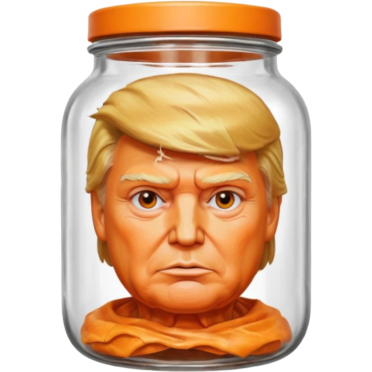 Tête de donald trump dans un pot de conserve en verre  emoji