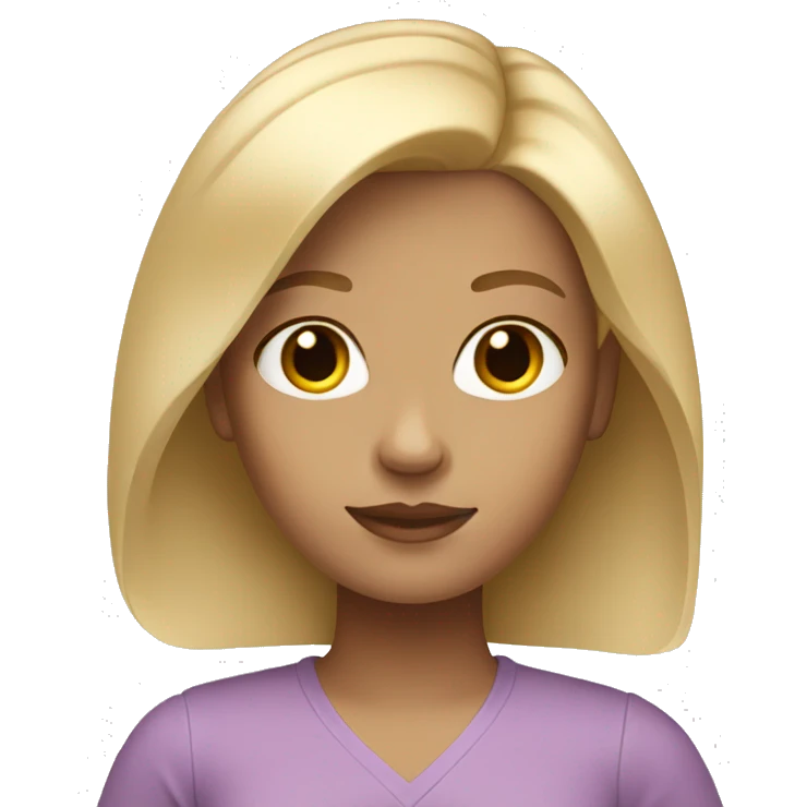 white american girl with blonde shoulder level hair emoji