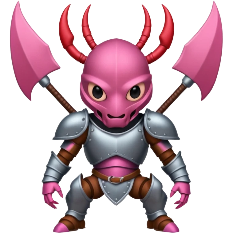 Pink Viking Ant with armor emoji