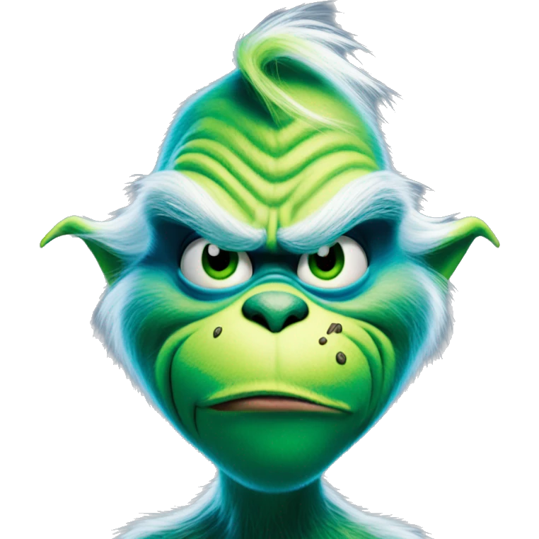 The grinch but blue looking mischievous  emoji