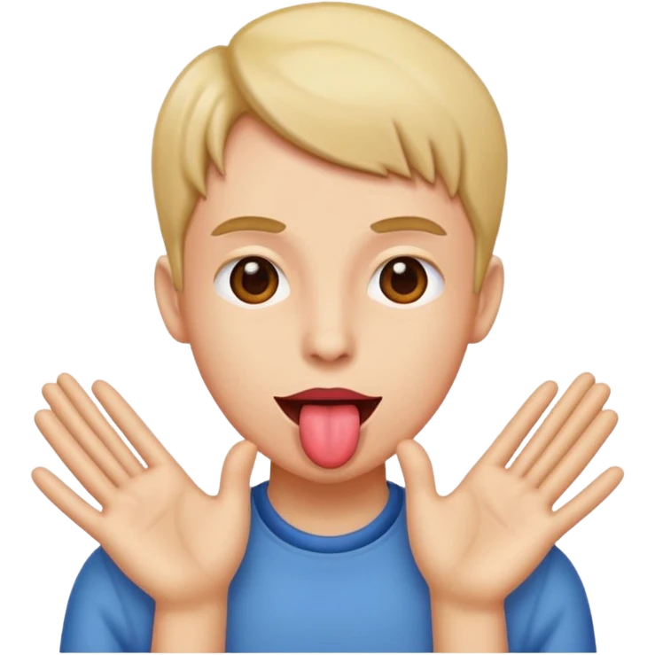 Tongue out with hands on the side emoji