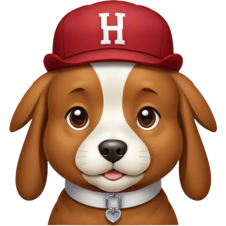 Dog wearing a Hoosiers emoji
