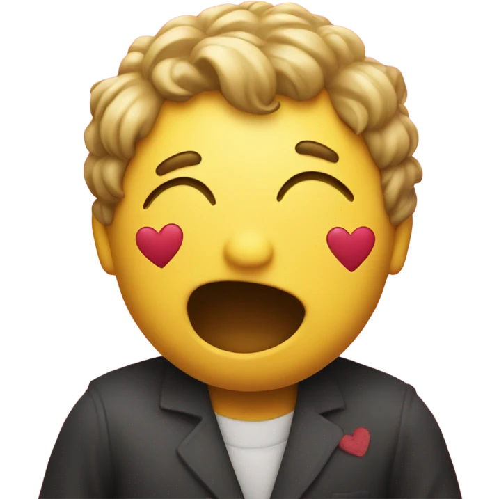 Smiley drunk in love with hearts everywhere emoji