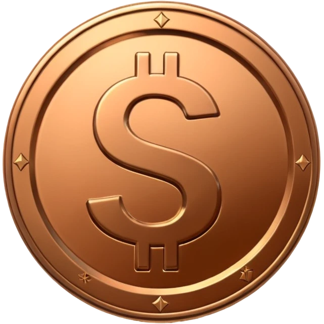 Coin bronze, Dollar sign. emoji