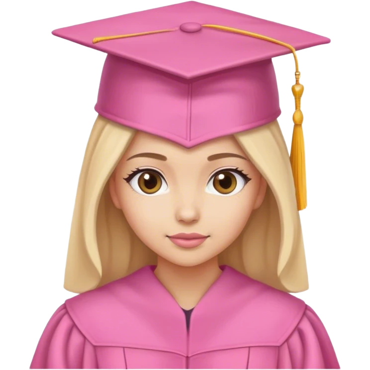 Femme diplômée avec chapeau rose de dos habillé  emoji