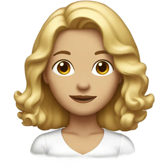 lady with shoulder length blonde and brown slightly wavy h emoji