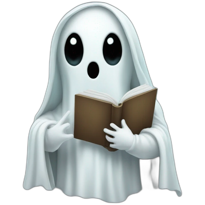 Ghost holding a book emoji