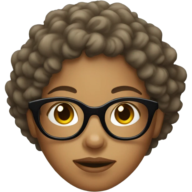 girl with curly hair and glasses  emoji