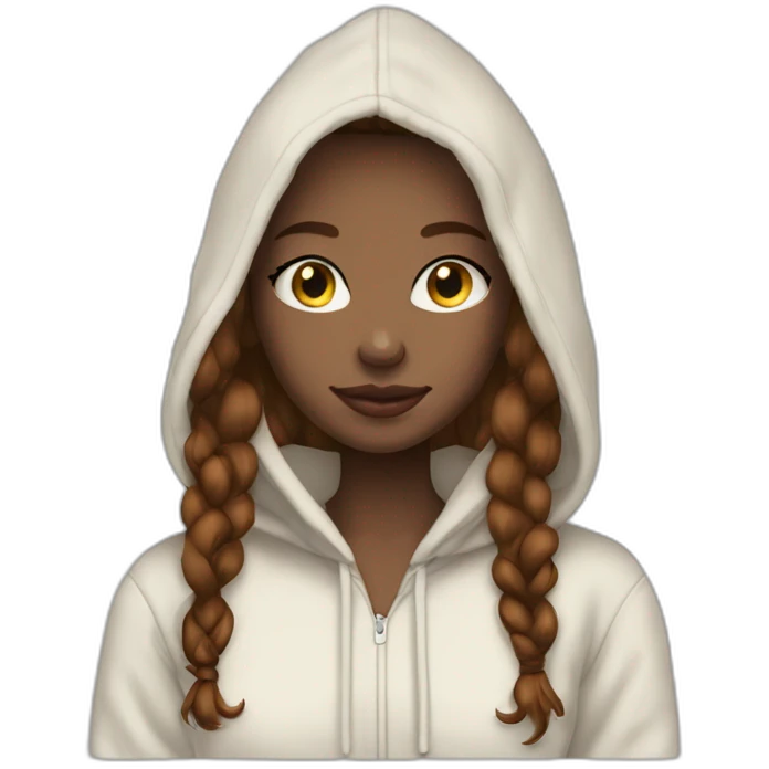 marron hair girl hoodie pale skin emoji