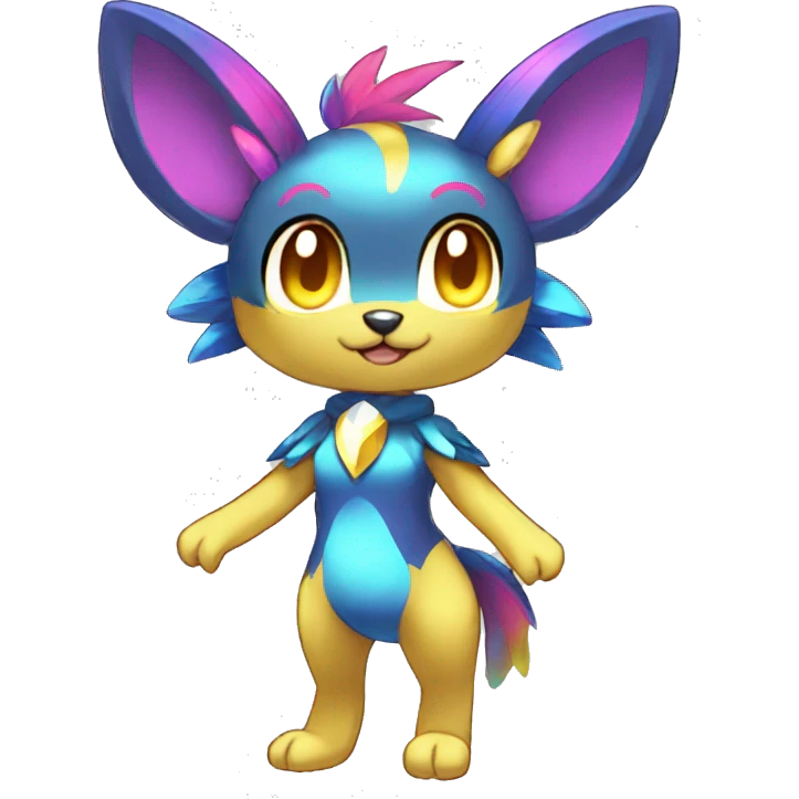 Anthro Sona Colorful Sparkly Shiny Fakemon Full Body emoji