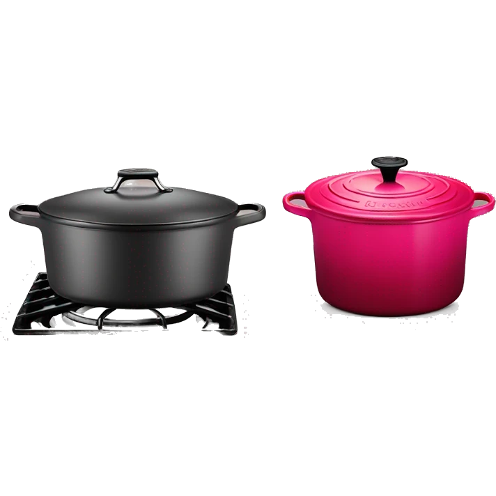 le creuset Dutch oven cerise red emoji