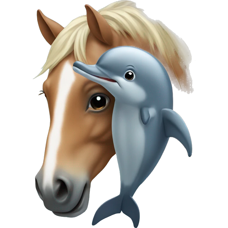 A horse hugging a dolphin emoji