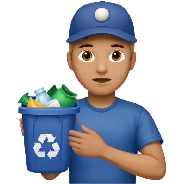 side view , man taking out the trash emoji