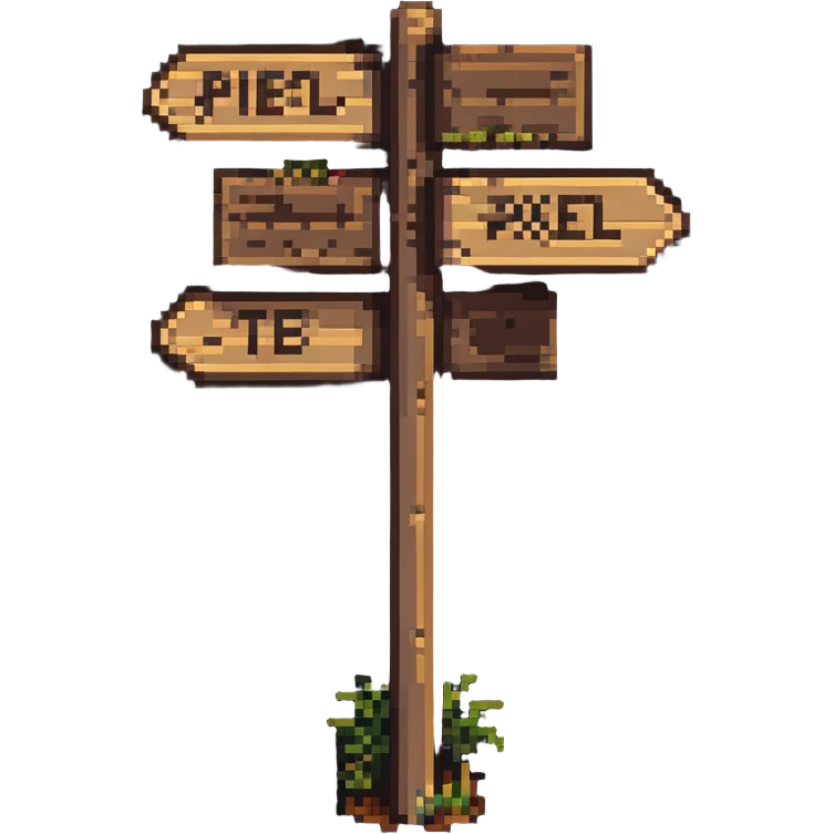 wooden signpost at crossroads emoji