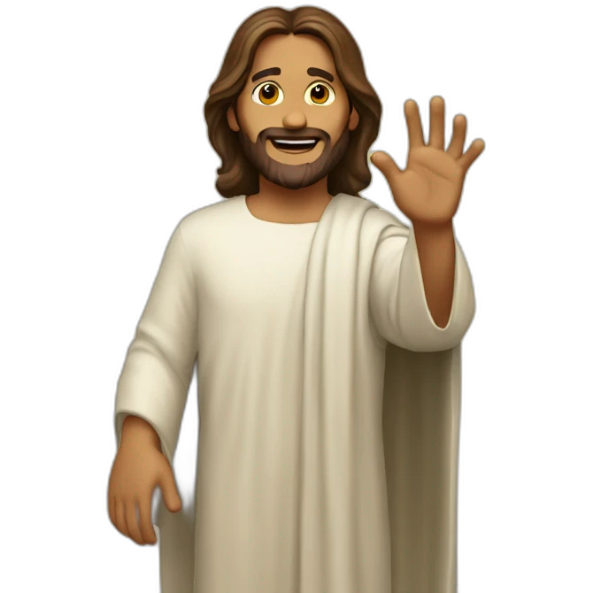 jesucrist waving one hand emoji