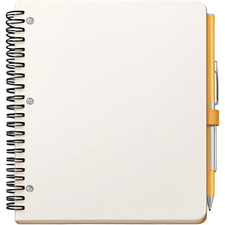 A flat-style illustration of a spiral-bound school planner or notebook with a clean cover and subtle page lines, symbolizing K–12 teaching. Minimal, cartoon style, white background, iOS emoji aesthetic. emoji