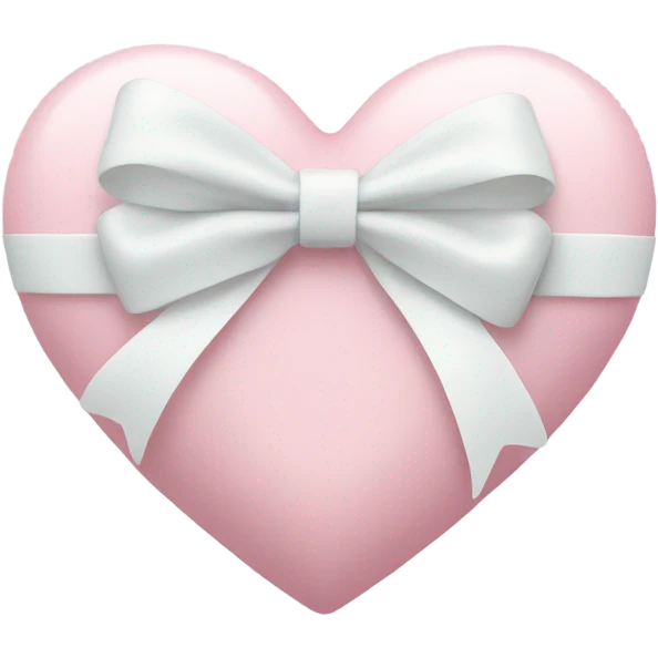 Pastel pink heart with white bow emoji