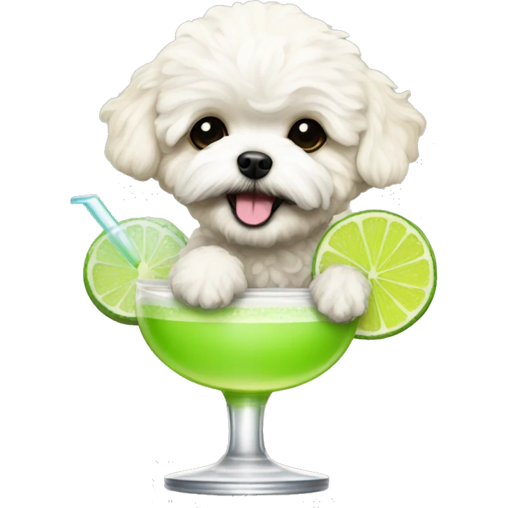 Maltipoo drinking margarita  emoji