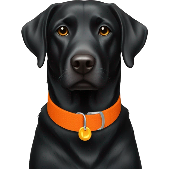 black lab orange collar emoji